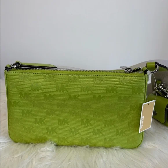 Michael Kors Lime Green Crossbody Bag Trio Jet Set Travel - Picture 12 of 16